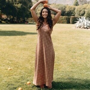 Christy Dawn The Sage Dress | Mauve Sunflower Silk-Cotton, Block Printed